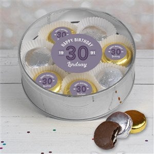 Modern Birthday For Her XLarge Tin with 16 Chocolate Covered Oreo Cookies-Silver - 32624D-XLS