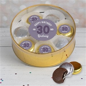 Modern Birthday For Her XLarge Tin with 16 Chocolate Covered Oreo Cookies - Gold - 32624D-XLG