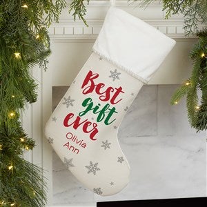 Best Gift Ever Personalized Ivory Christmas Stocking - 32635-I