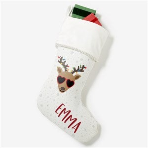 Build Your Own Reindeer Personalized Ivory Christmas Stocking - 32638-I