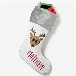 Build Your Own Reindeer Personalized Grey Christmas Stocking - 32638-GR