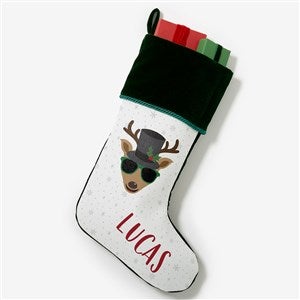 Build Your Own Reindeer Personalized Green Christmas Stocking - 32638-G