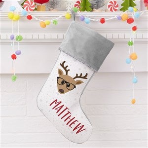 Build Your Own Reindeer Personalized Grey Christmas Stocking - 32638-GR