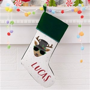 Build Your Own Reindeer Personalized Green Christmas Stocking - 32638-G