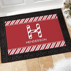 Candy Cane Lane Personalized Christmas Doormat- 18x27 - 32643