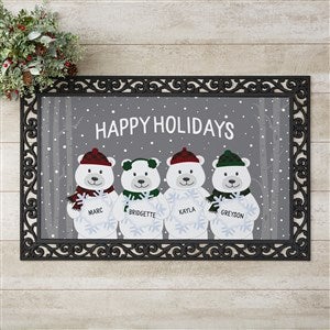 Polar Bear Family Personalized Christmas Doormat - 20x35 - 32646-M