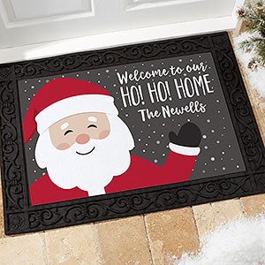 Ho! Ho! Home Santa Personalized Christmas Doormat- 18x27 - 32647