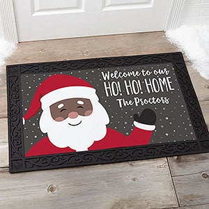 Ho! Ho! Home Santa Personalized Christmas Doormat- 20x35 - 32647-M
