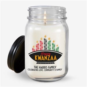 Kwanzaa Personalized Farmhouse Candle Jar - 32651