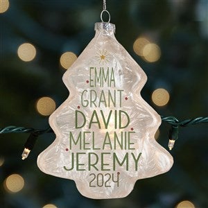 Christmas Family Tree Personalized Frosted Tree Lightable Ornament - 32659