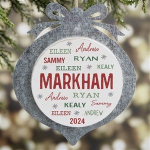 Christmas Repeating Name Personalized Galvanized Ornament - 32661