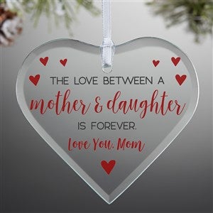Mother & Daughter Personalized Heart Glass Ornament - 32681-S