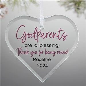 Godparents Personalized Heart Glass Ornament - 32684-S