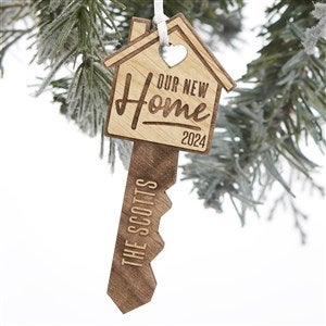 Our New Home Personalized Natural Wood Key Ornament - 32688-N