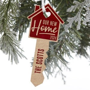 Our New Home Personalized Red Maple Wood Key Ornament - 32688-R