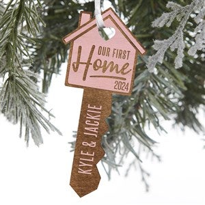 Our New Home Personalized Pink Stain Wood Key Ornament - 32688-P