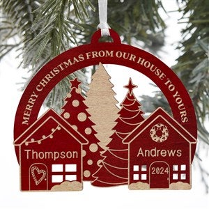 Our House To Yours Personalized Red Maple Wood Ornament - 32689-R