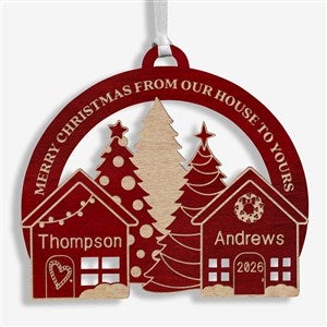 Our House To Yours Personalized Red Maple Wood Ornament - 32689-R