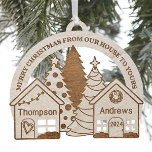 Our House To Yours Personalized Whitewash Wood Ornament - 32689-W