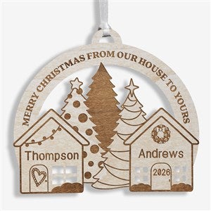 Our House To Yours Personalized Whitewash Wood Ornament - 32689-W