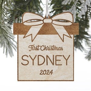 Baby Christmas Present Personalized Whitewash Wood Ornament - 32690-W