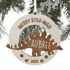 Dinosaur Personalized Wood Ornament- Whitewash - 32691-W