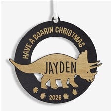 Dinosaur Personalized Wood Ornament- Black Stain - 32691-BLK