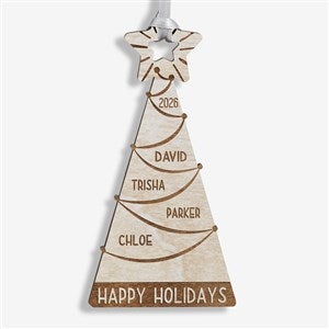 Family Christmas Tree Personalized Whitewash Wood Ornament - 32699-W