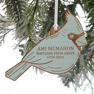 Cardinal Memorial Personalized Wood Ornament- Blue Stain - 32700-B