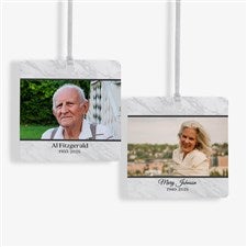 Photo Memorial Personalized Square Ornament- 2.75 Metal - 2 Sided - 32701-2M