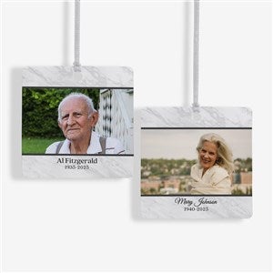 Photo Memorial Personalized Square Ornament- 2.75 Metal - 2 Sided - 32701-2M