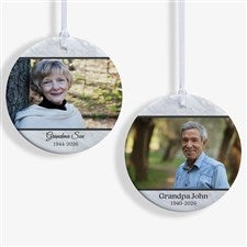 Double Photo Memorial Personalized Photo Ornament- 2.85 Glossy - 2 Sided - 32701-2S