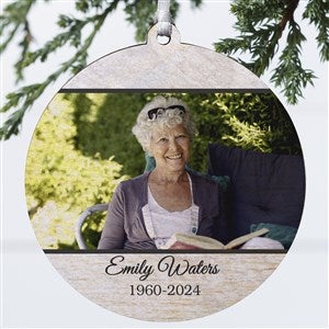 Single Photo Memorial Personalized Photo Ornament - 1 Sided Wood - 32701-1W