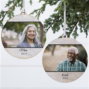 Double Photo Memorial Personalized Photo Ornament - 2 Sided Wood - 32701-2W