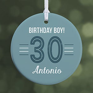 Modern Milestone Birthday Personalized Ornament- 2.85 Glossy - 1-Sided - 32703-1S