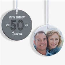 Modern Milestone Birthday Personalized Ornament- 2.85 Glossy - 2-Sided - 32703-2S