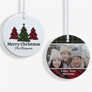 Plaid  Prints Family Personalized Ornament- 2.85 Glossy - 2 Sided - 32704-2S