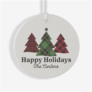 Plaid  Prints Family Personalized Ornament- 3.75 Matte - 1 Sided - 32704-1L