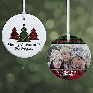 Plaid & Prints Family Personalized Ornament - 2 Sided Glossy - 32704-2S
