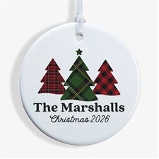 Plaid  Prints Family Personalized Ornament- 2.85 Glossy - 1 Sided - 32704-1S