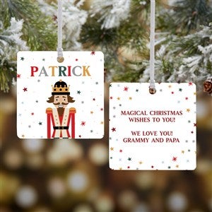 Nutcracker Character Personalized Square Photo Ornament- 2.75 Metal - 2 Sided - 32705-2M