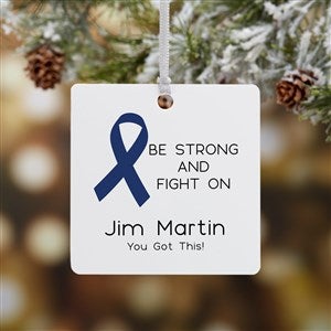 Choose Your Own Awareness Ribbon Personalized Square Ornament- 2.75 Metal 1 Sid - 32709-1M