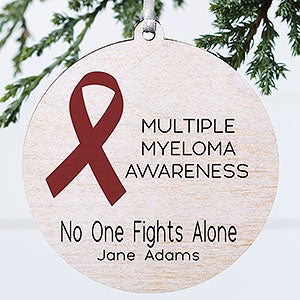 Choose Your Own Awareness Ribbon Personalized Ornament- 3.75 Wood - 1 Sided - 32709-1W