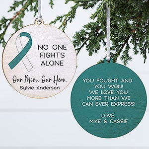 Choose Your Own Awareness Ribbon Personalized Ornament- 3.75 Wood - 2 Sided - 32709-2W