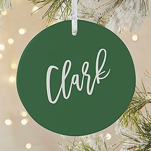 Family Scripty Name Personalized Ornament - 1 Sided Matte - 32711-1L