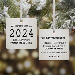 Events of the Year Personalized Square Photo Ornament- 2.75" Metal - 2 Sided - 32712-2M