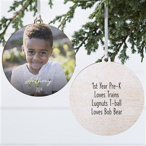 Through the Years Personalized Photo Ornament - 2 Sided Wood - 32716-2W