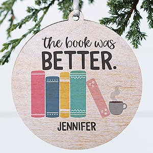 Book Club Personalized Ornament - 1 Sided Wood - 32717-1W