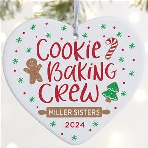 Cookie Bake Personalized Heart Ornament - 1 Sided Matte - 32720-1L