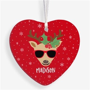 Build Your Own Reindeer Personalized Heart Ornament - 1 Sided Glossy - 32722-1S